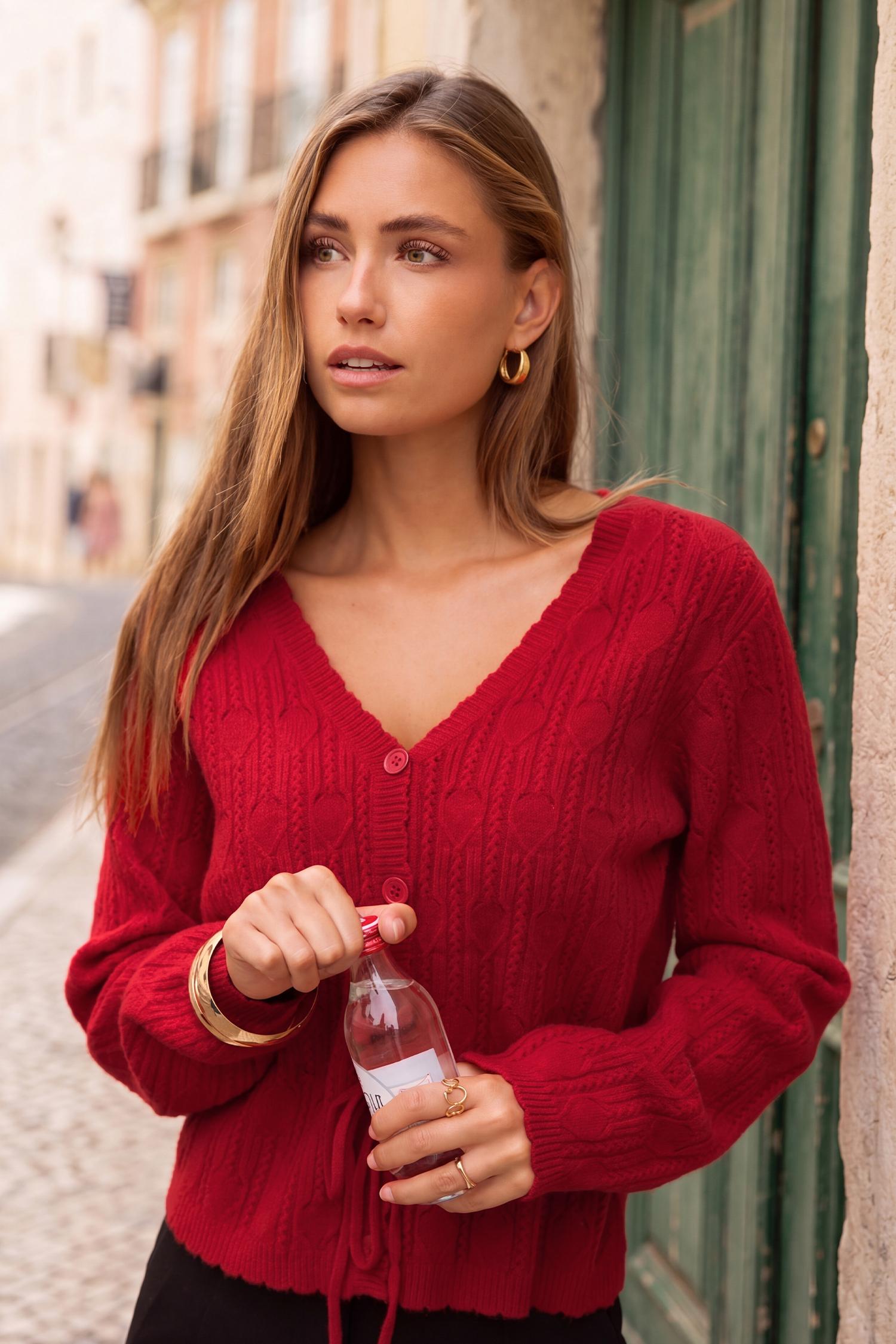 lovestruck red cardigan - l