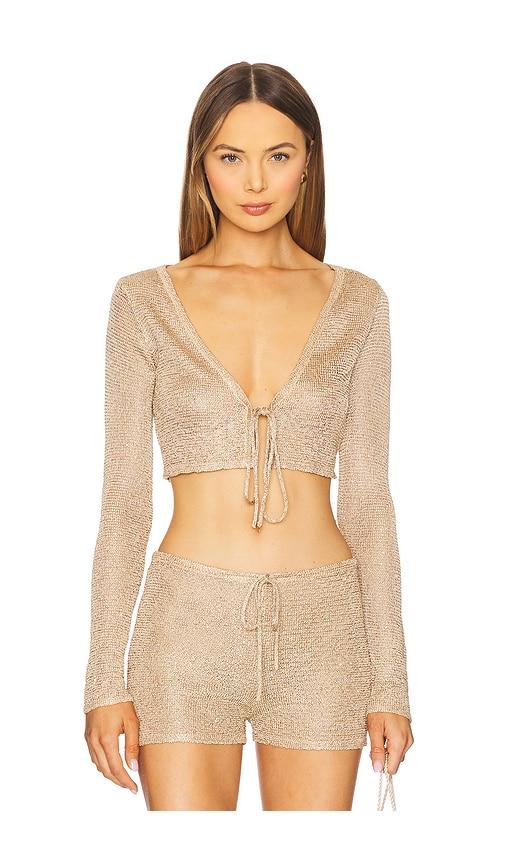 lovewave the ebere knit top in beige. - size l (also in m, s, xs)
