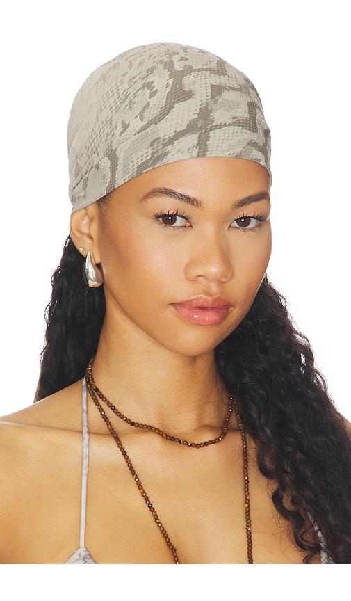 lovewave the echo head scarf in taupe.