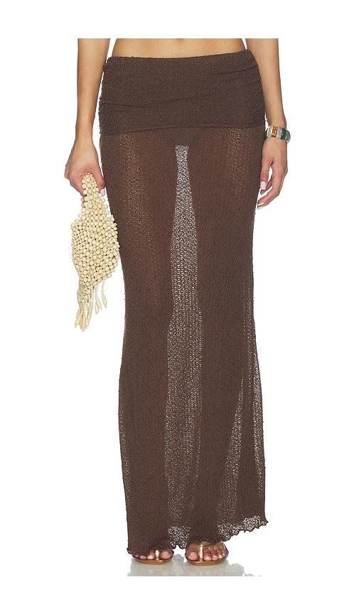lovewave the hadley maxi skirt in brown. - size l (also in m, s, xl, xs, xxs)
