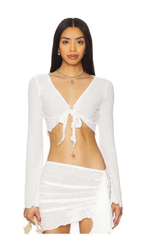 lovewave the lenai knit top in white. - size l (also in xxs, m, xl)
