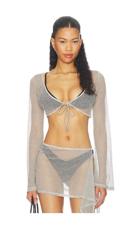 lovewave the moscato top in black & white. - size l (also in xs, s, m, xl)