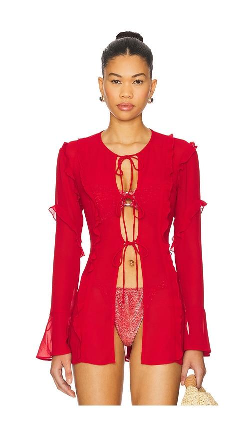 lovewave the sana top in red. - size l (also in m)