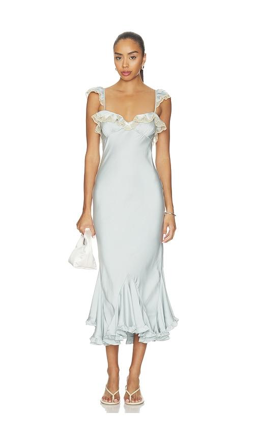 lpa addison midi dress in blue. - size l (also in s, m)