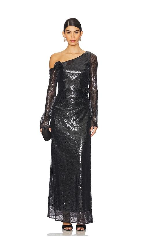 lpa aniella gown in black. - size s (also in xs)