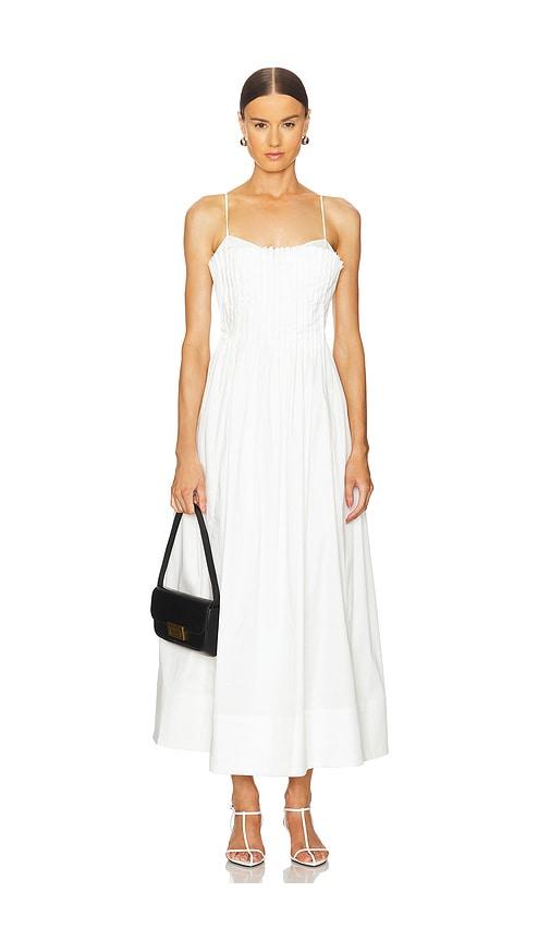 lpa annalie midi dress in white. - size l (also in s, xxs, m)