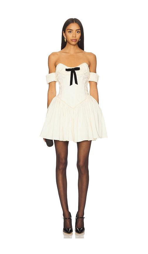 lpa audrea mini dress in cream. - size l (also in m, s, xl, xs)