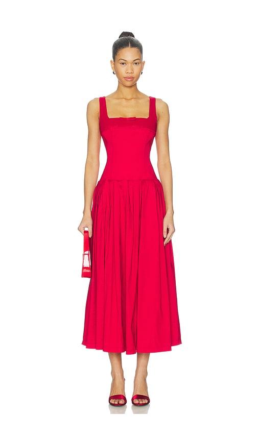 lpa audrey midi dress in red. - size s (also in xs)