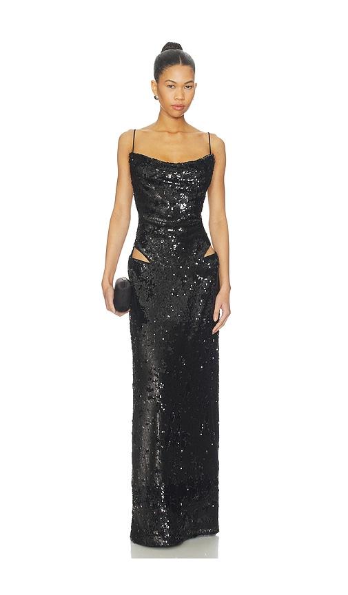lpa ava maxi dress in black. - size l (also in xxs, xs, s, m, xl)