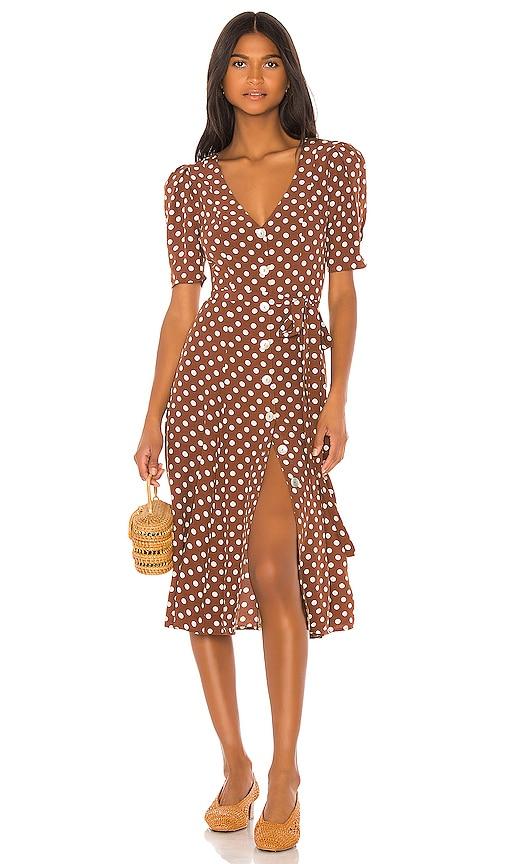lpa bambina dress in brown. - size l (also in xxs, xs, s, m, xl)