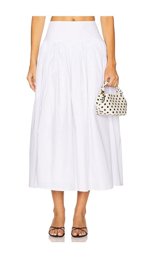 lpa brigette midi skirt in white. - size s (also in xxs, xl)