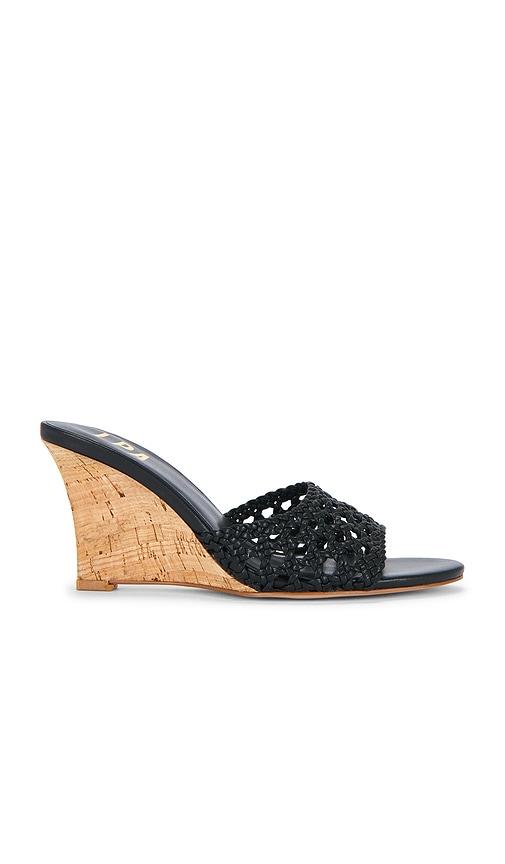 lpa cane weave wedge in black. - size 10 (also in 5.5, 6, 6.5, 7, 7.5, 8, 8.5, 9, 9.5)