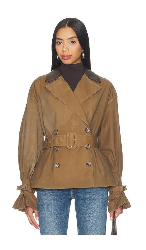 lpa cara trench jacket in brown. - size m (also in xxs)