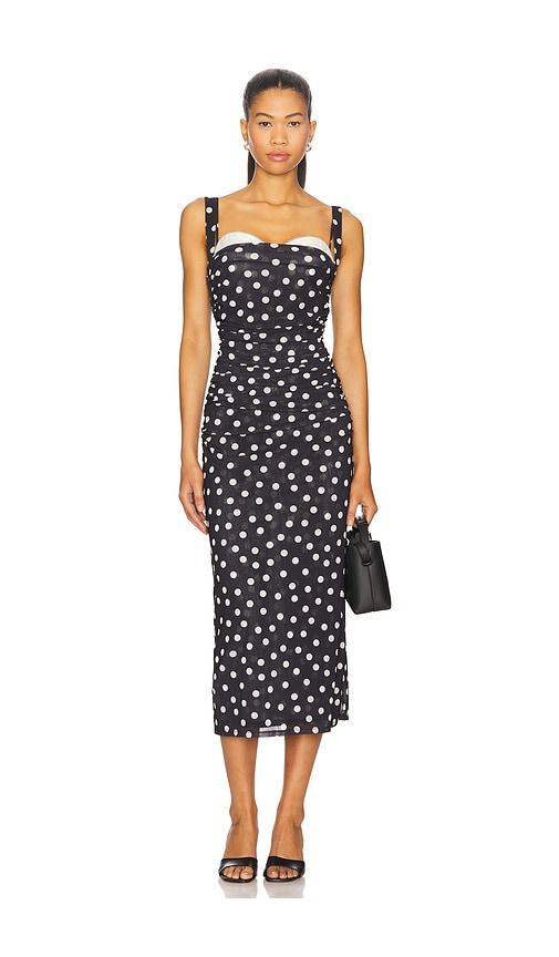 lpa carla midi dress in black. - size s (also in xxs, xs)