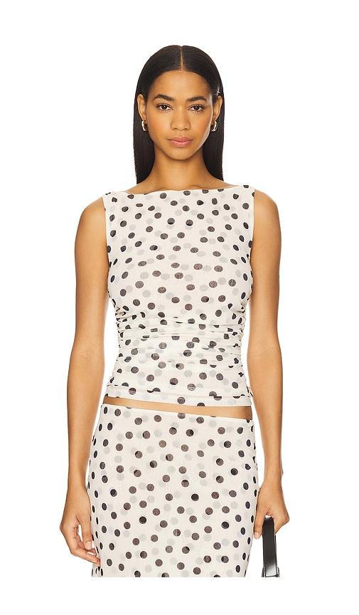 lpa carla top in white,black. - size l (also in s, xxs, xs, m)