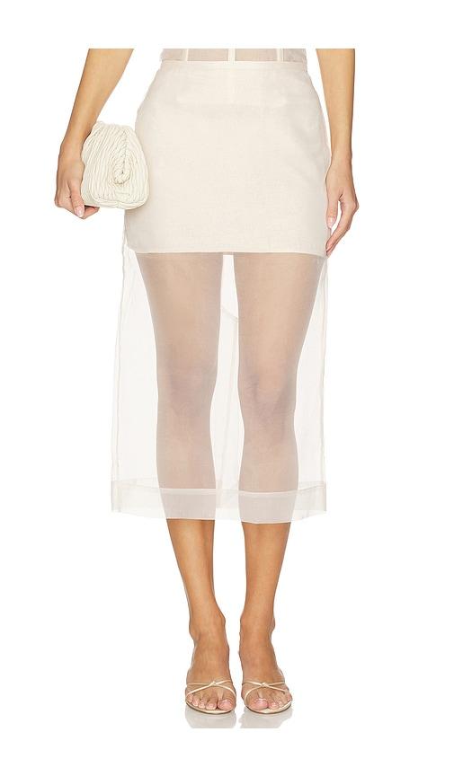 lpa carlea midi skirt in nude. - size l (also in m, xs, xxs)