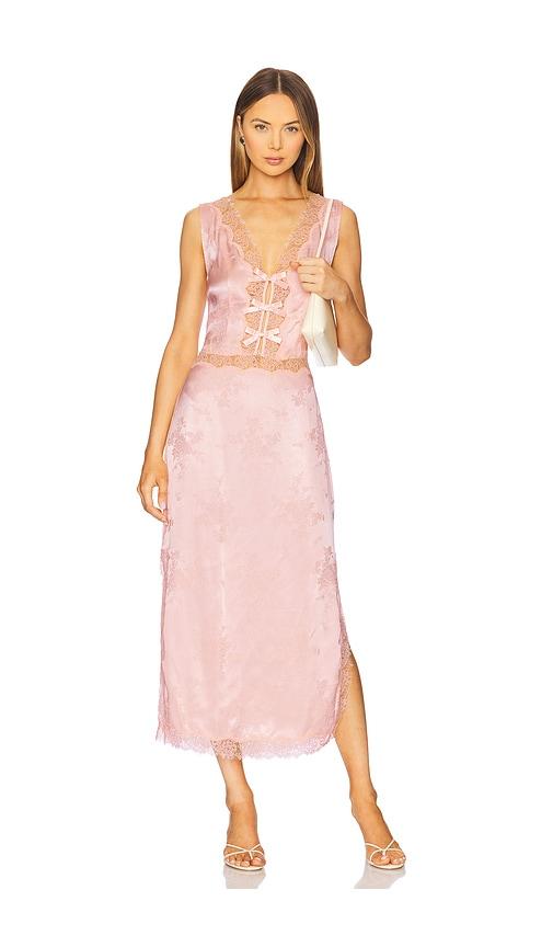 lpa daphne midi dress in pink. - size m (also in xl)