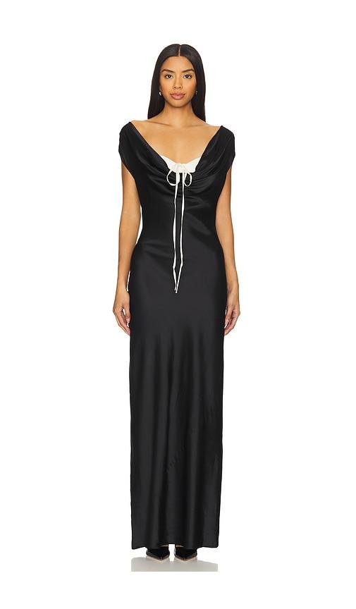 lpa elora gown in black,white. - size m (also in xs, xxs)