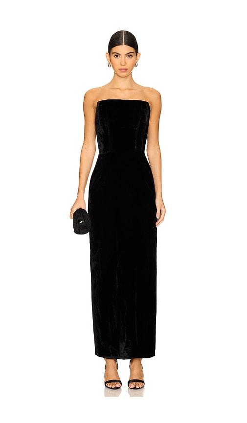 lpa emery velvet maxi dress in black. - size s (also in xs, xl)