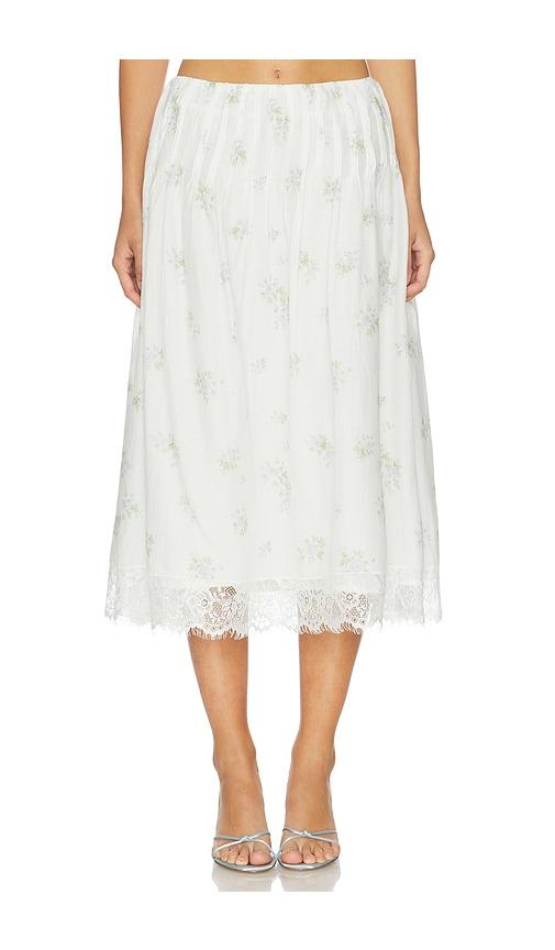lpa everly midi skirt in white. - size l (also in s, m, xl)