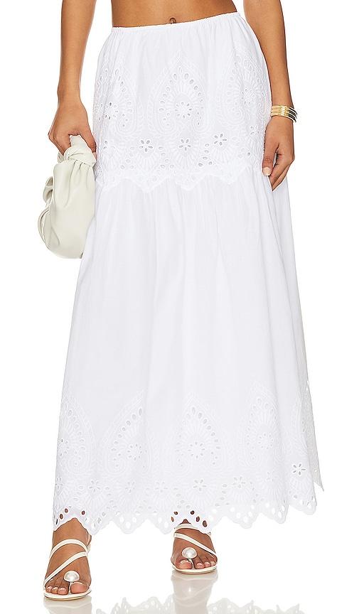 lpa francesca eyelet maxi skirt in white. - size l (also in m, s)