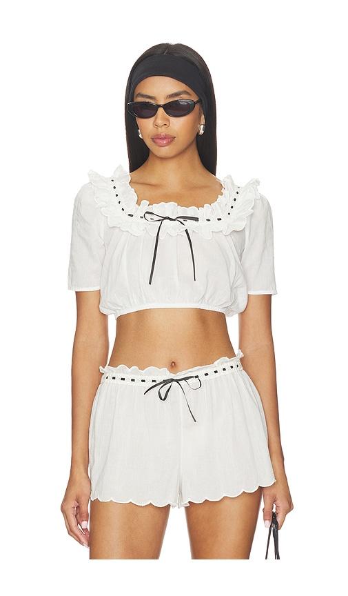 lpa gracie top in ivory. - size l (also in xs, xxs, s, m, xl)