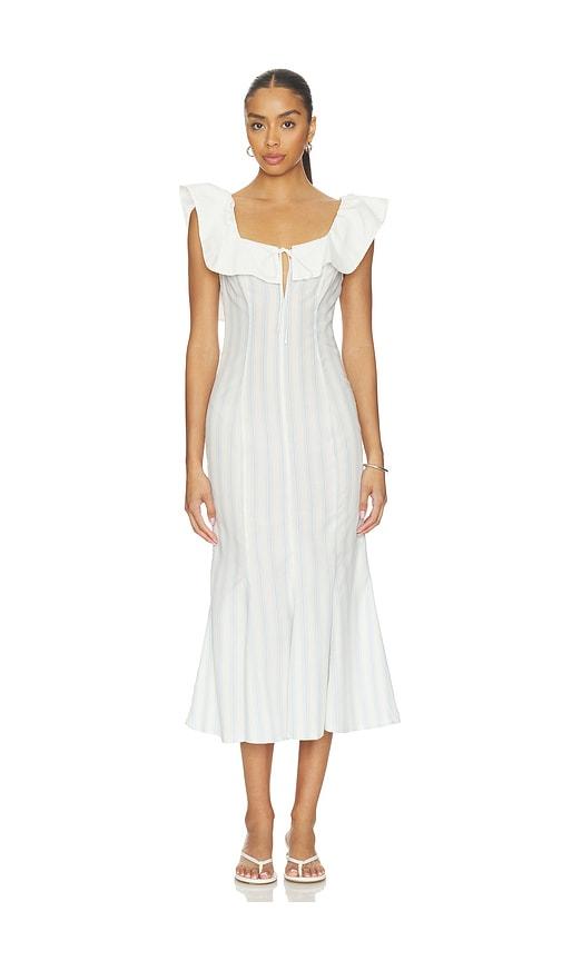 lpa harper midi dress in baby blue. - size l (also in xs, s, m)