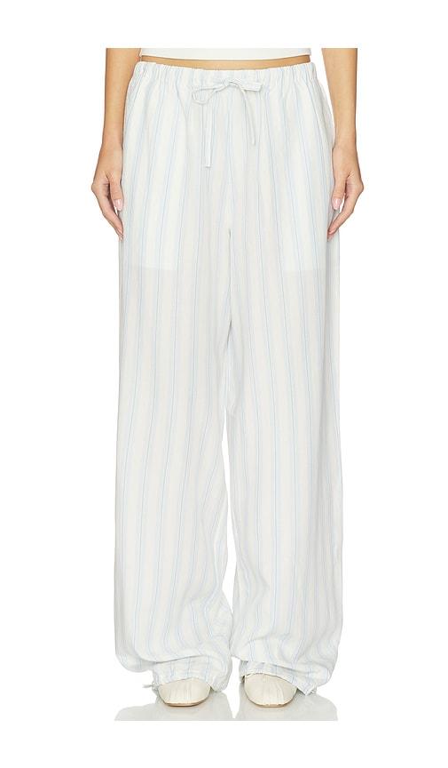 lpa harper pant in white,baby blue. - size l (also in xxs, xs, s, m)