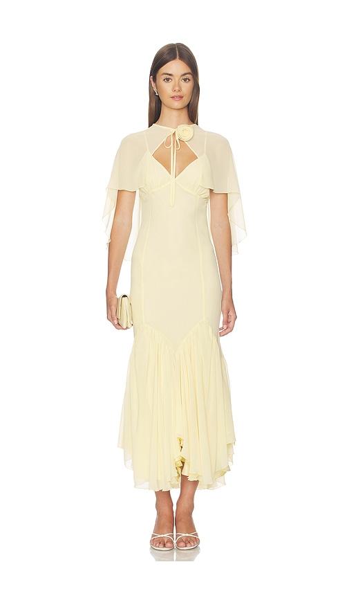 lpa ilaria midi dress in yellow. - size l (also in xxs, xs, s, m, xl)