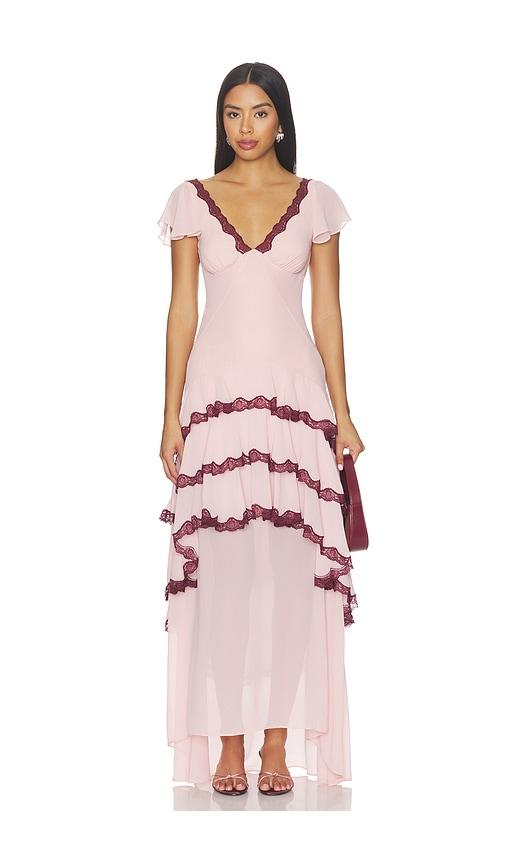 lpa janelle maxi dress in blush. - size l (also in xxs, xs, s, m, xl)