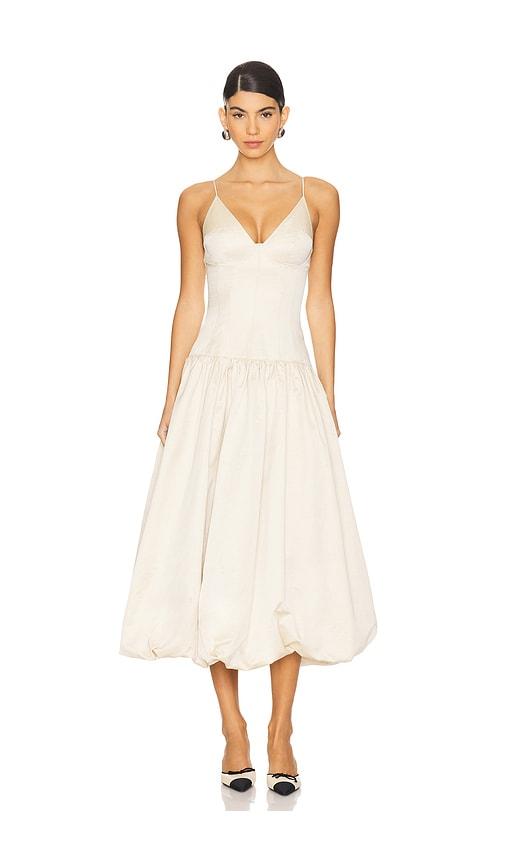 lpa kaia midi dress in beige. - size l (also in s, m)