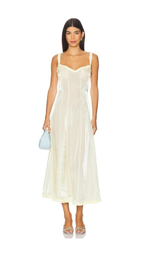 lpa kate midi dress in lemon. - size l (also in s, m, xl)