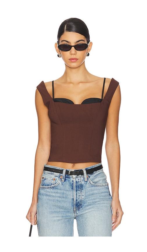 lpa kenley top in brown. - size m (also in xxs, xs, s, xl)