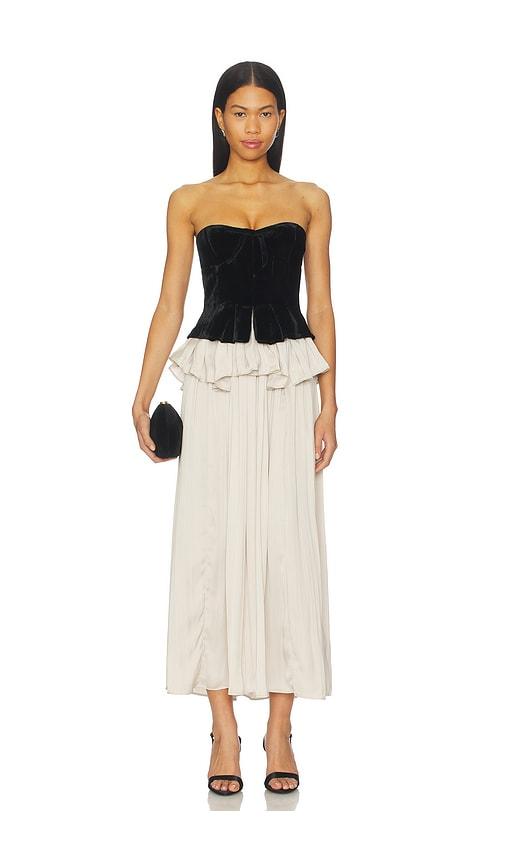 lpa lauretta midi dress in black. - size l (also in xxs, xs, s, m, xl)