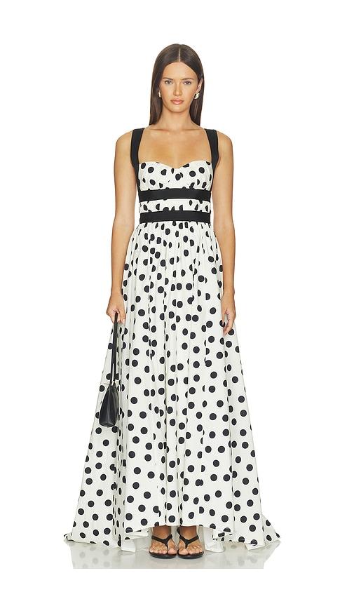 lpa leisl gown in black & white. - size l (also in xxs, xs, s, m, xl)