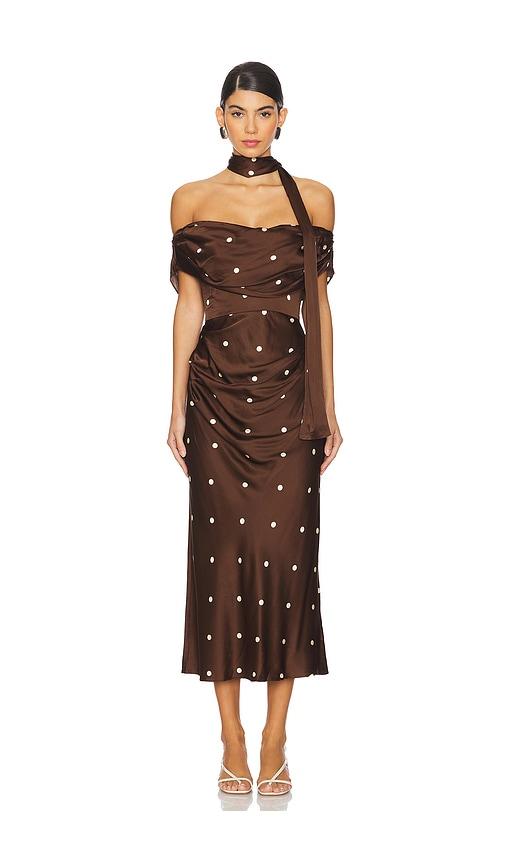 lpa luisa midi dress in brown. - size m (also in xs, xxs, s)
