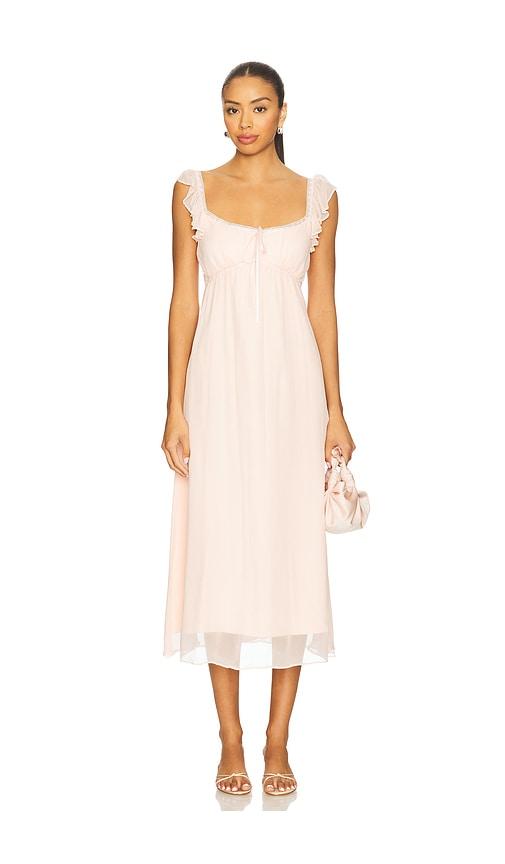 lpa melia midi dress in blush. - size m (also in xs, s)