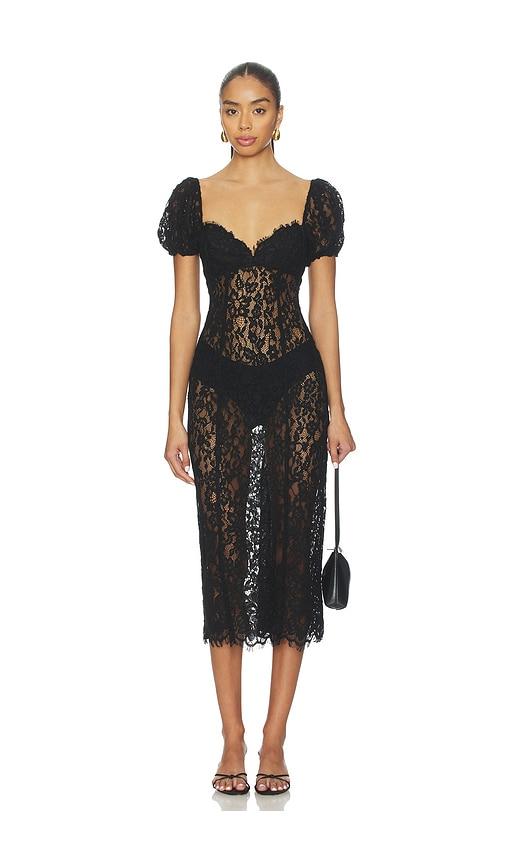 lpa nicola midi dress in black. - size m (also in xs, s)