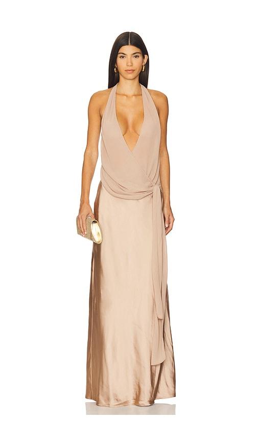 lpa nyla gown in beige. - size l (also in m)