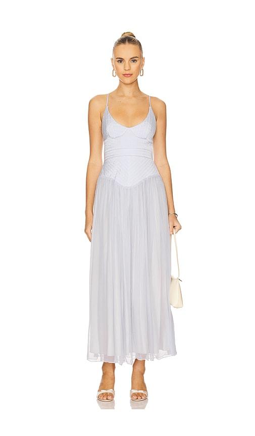 lpa odette midi dress in baby blue. - size l (also in xs, s)