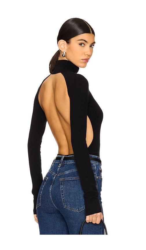 lpa romona knit bodysuit in black. - size l (also in s, m, xl)