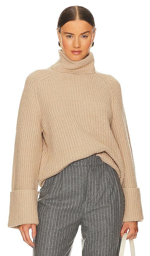 lpa sabri turtleneck sweater in tan. - size l (also in m)