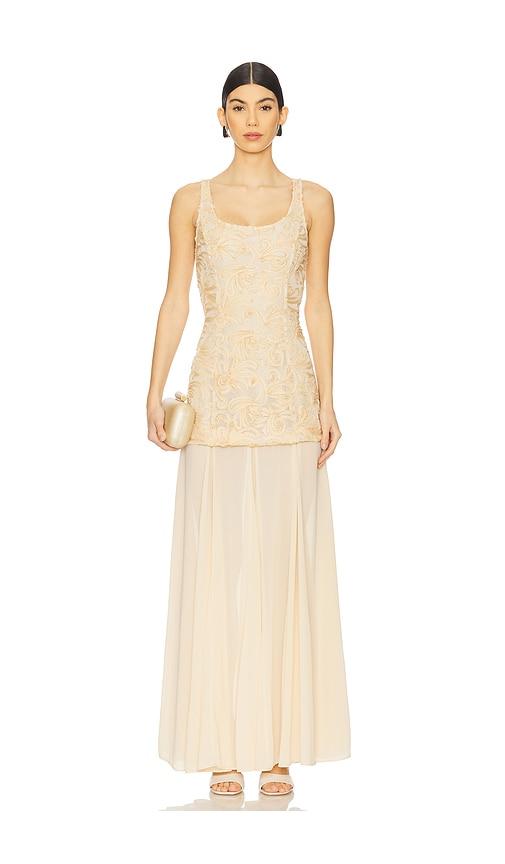lpa simona maxi dress in cream. - size l (also in s, m, xl)