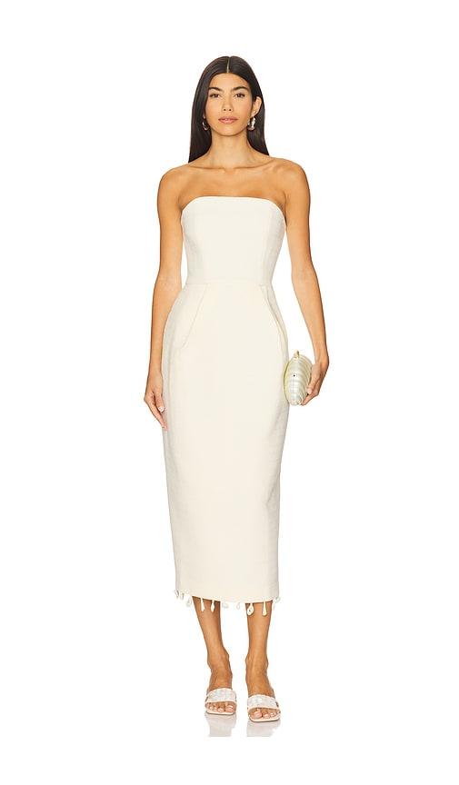 lpa tessa midi dress in cream. - size s (also in xxs, xs)