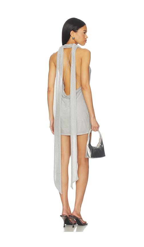 lpa zuri mini dress in metallic silver, grey. - size l (also in xs, s, m)