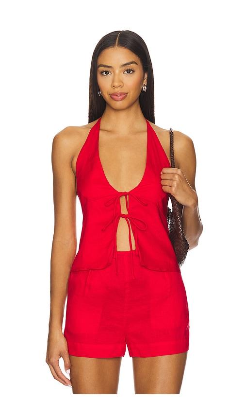 lspace april top in red. - size l (also in m)
