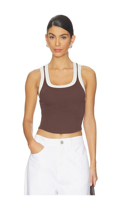 lspace ash tank in brown,white. - size l (also in s, xs, m, xl)