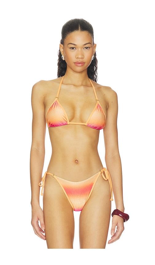 lspace banning bikini top in orange. - size l (also in m, s)