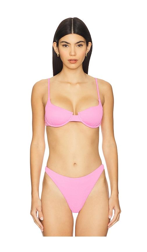 lspace belle bikini top in pink. - size l (also in s, xl)