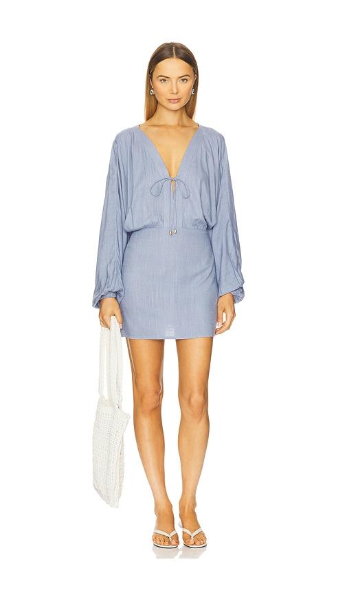 lspace deia mini dress in baby blue. - size l (also in s, xs)